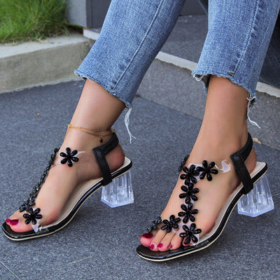 Caralina - Flower and Rhinestone Heel