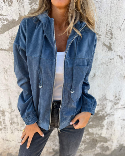 Ella | Corduroy Zip-Up Hoodie