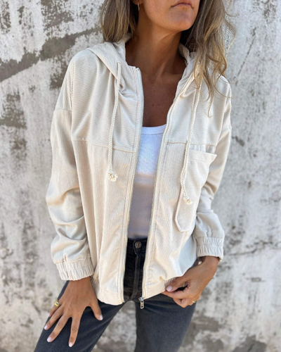 Ella | Corduroy Zip-Up Hoodie