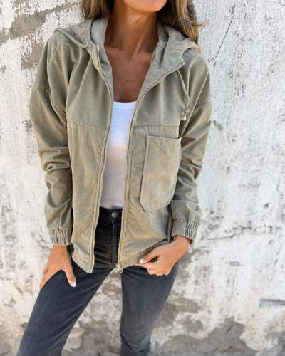 Ella | Corduroy Zip-Up Hoodie