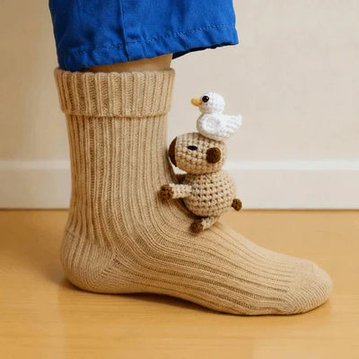 CozyCritters – Cozy Socks with Knitted Animal Designs