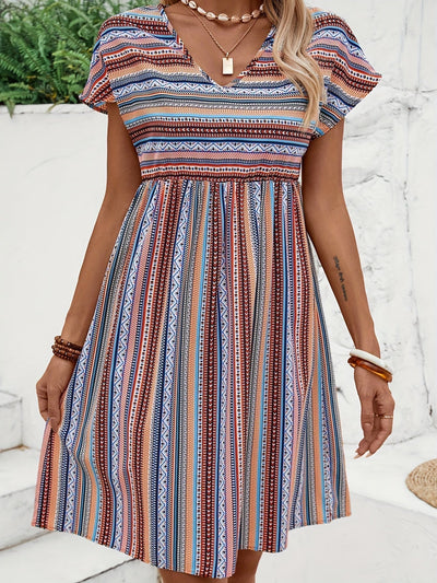 Mona - Striped Boho Style Dress