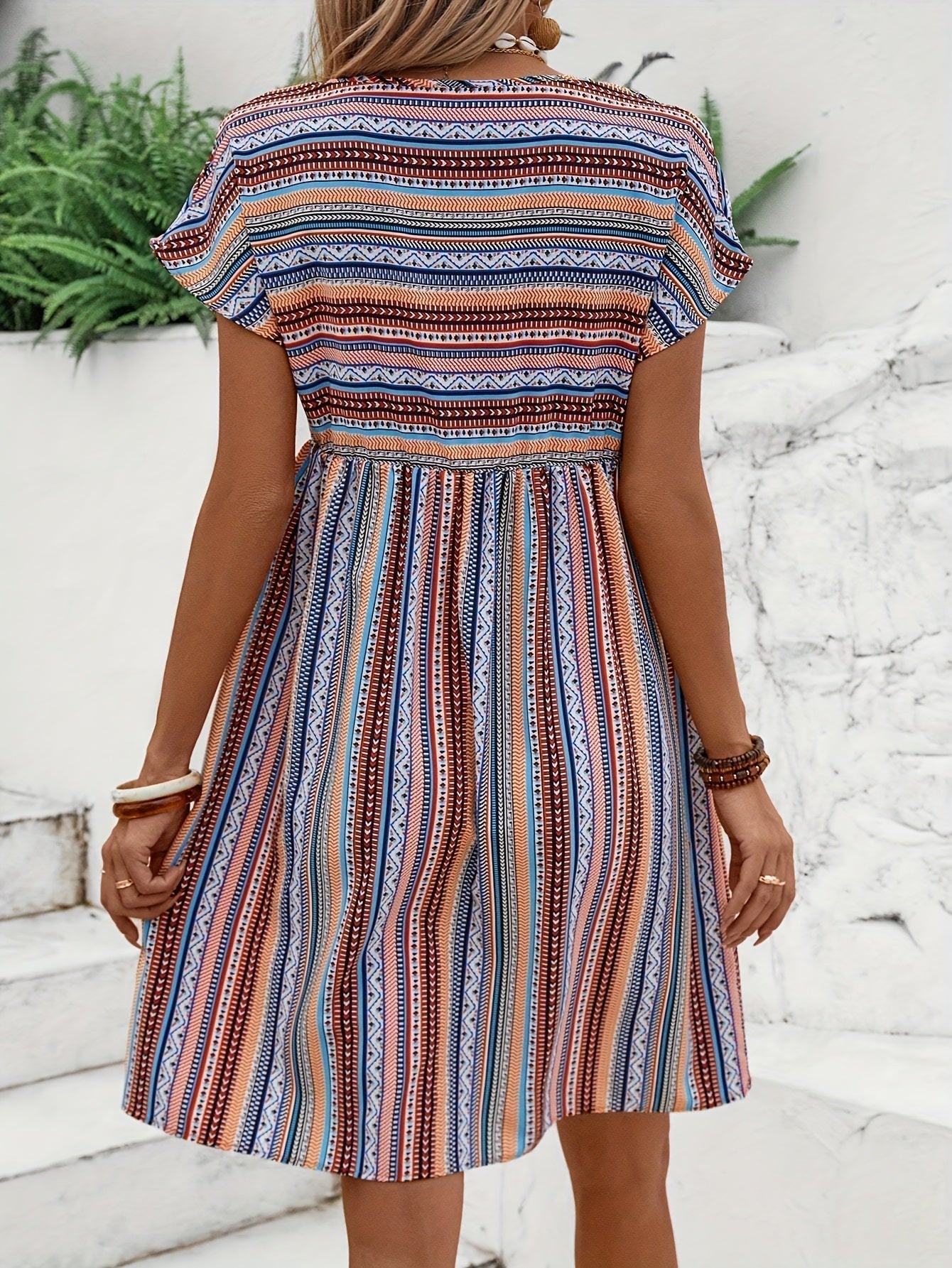 Mona - Striped Boho Style Dress