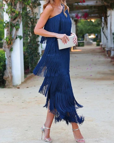 Laura | Long Dress with Fringes