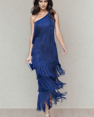 Laura | Long Dress with Fringes