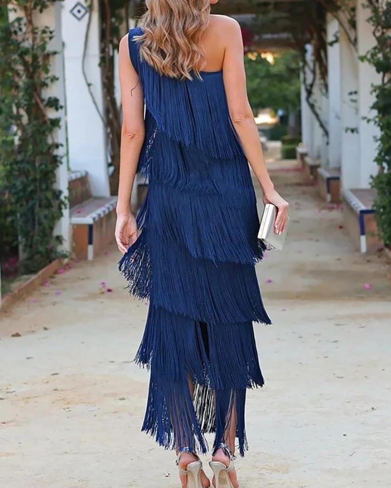 Laura | Long Dress with Fringes
