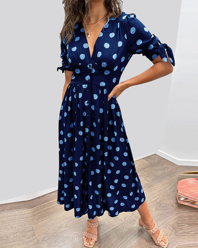 Monique™ | Elegant Polka Dot Dress