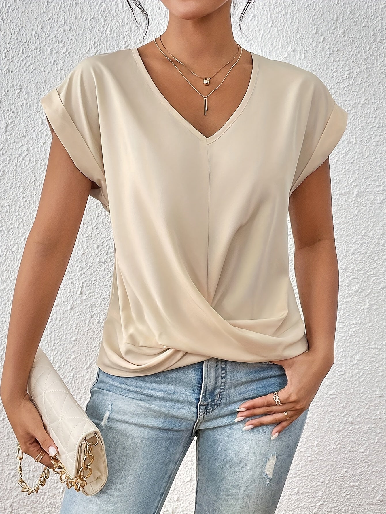 Greta™ | Casual T-Shirt with Soft V-Neck