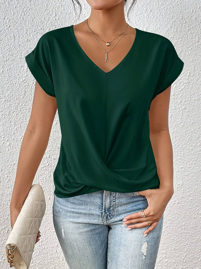 Greta™ | Casual T-Shirt with Soft V-Neck