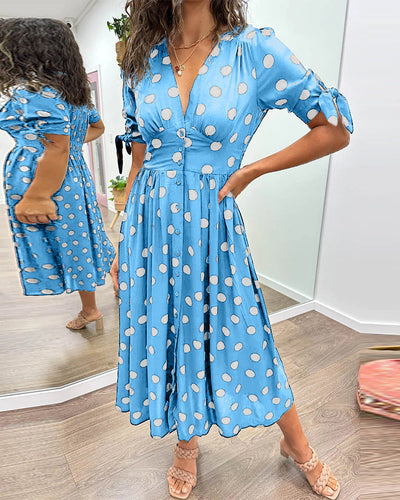 Monique™ | Elegant Polka Dot Dress