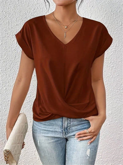 Greta™ | Casual T-Shirt with Soft V-Neck