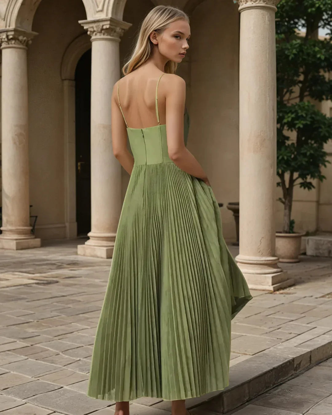 Olivia Dress – Modern Elegance with an Open Back