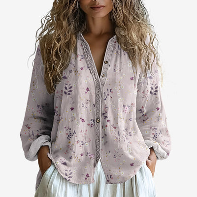 Ámbar™ – Blouse with Leaf Pattern