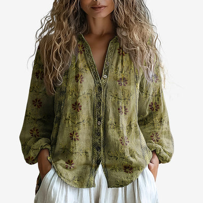 Ámbar™ – Blouse with Leaf Pattern