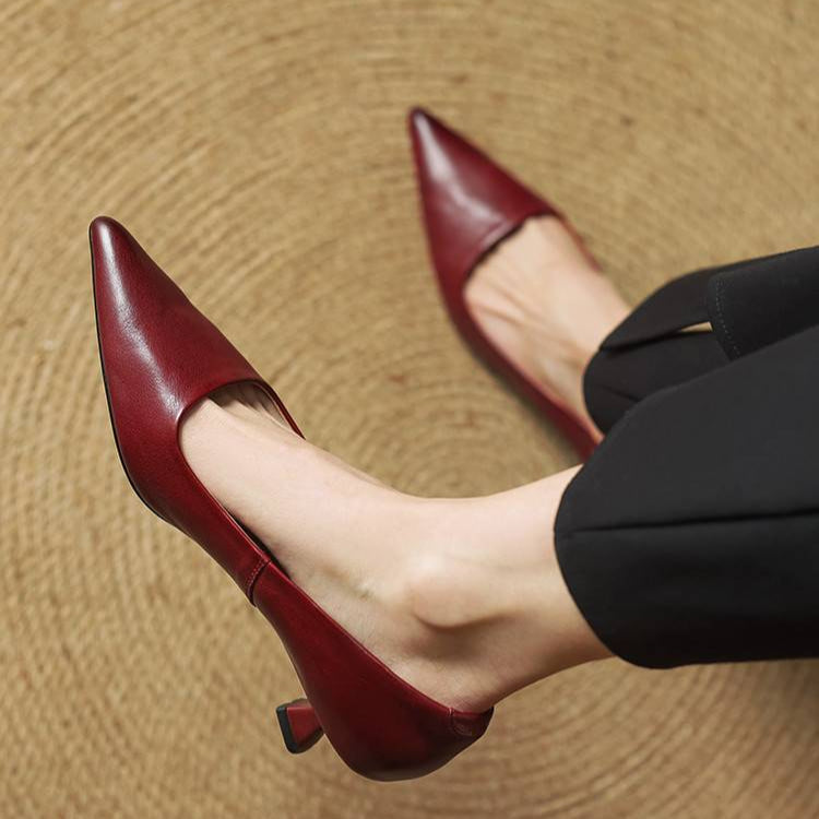 Marise - Pointed Toe Leather Pumps