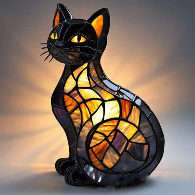 Black Cat – Stained Glass Lamp