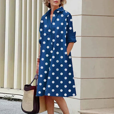 Clara | Retro Midi Dress with Collar and Elegant A-Line