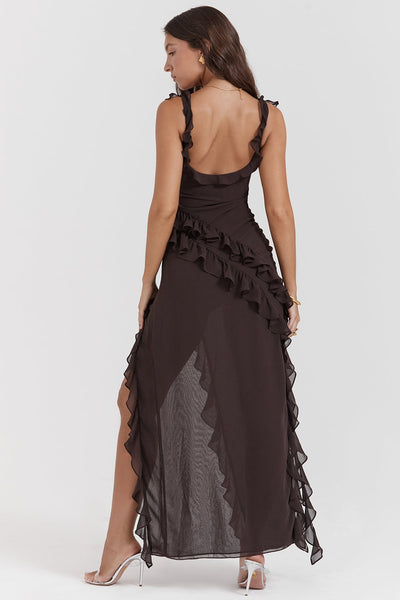 Dahlia | Long dress with ruffles