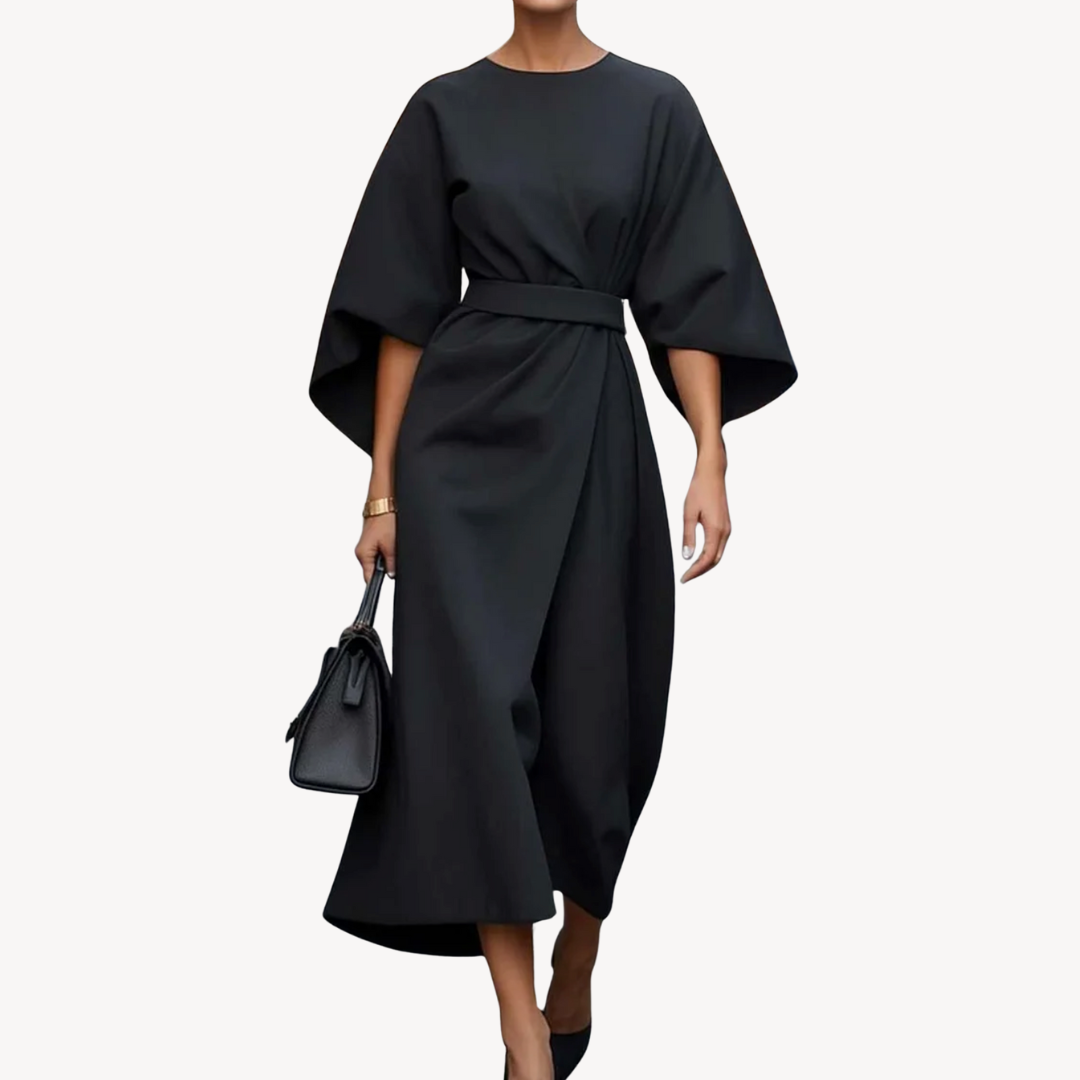 Anny| Women's Cotton Belted Midi Dress