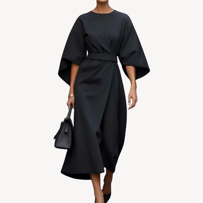 Anny| Women's Cotton Belted Midi Dress