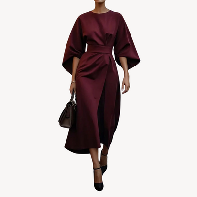 Anny| Women's Cotton Belted Midi Dress