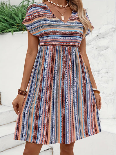 Mona - Striped Boho Style Dress