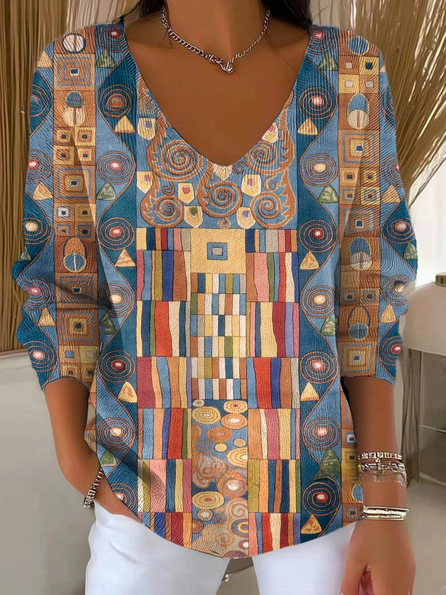 Beatrice – Pullover made of knitted fabric with V-neck