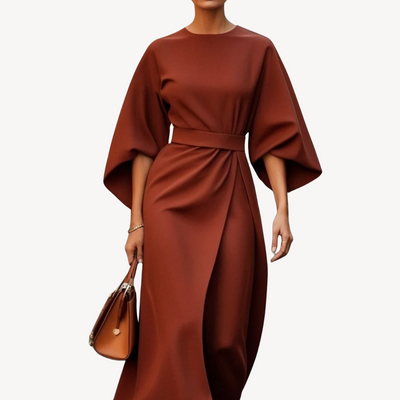 Anny| Women's Cotton Belted Midi Dress
