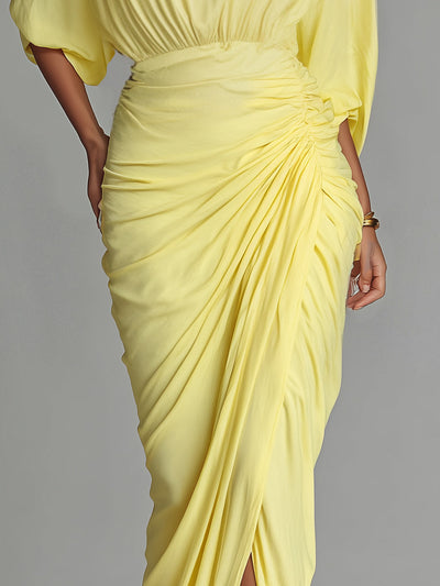 Comfortable Maxi Dress in Bright Yellow Blend